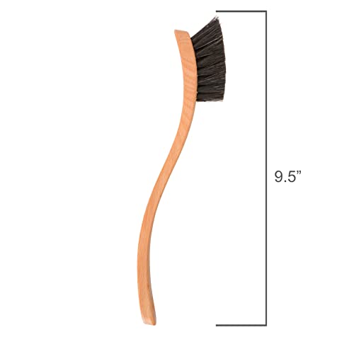 Redecker Dish Brush, Horsehair, Curved Handle – Precision Head for Delicate Cleaning, Made in Germany - size: Single Unit, 9-1/4-Inches