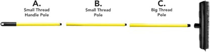 FURemover Pet Hair Removal Rubber Broom, 48" Handle - color: Furemover Sweep Pet Hair Broom