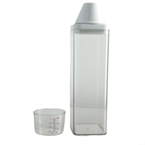 Laundry Detergent Dispenser with Airtight Lid and Measuring Cup, Transparent AS Body, Silicone Seal Moisture-Proof Storage Container for Home Organization(1900ml) - size: 1900ml