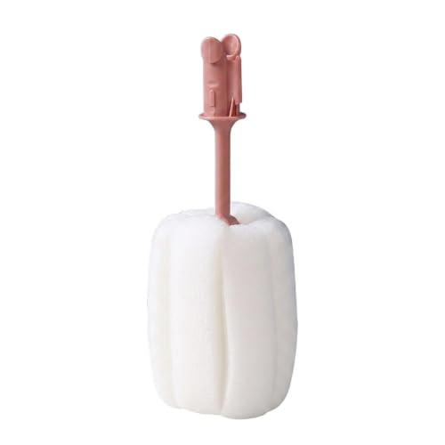 Long Handle Bottle Brush with Sponge Head, 13 Inch Cleaning Tool for Vacuum Flask and Narrow Neck Containers (1 PC) - color: Pink