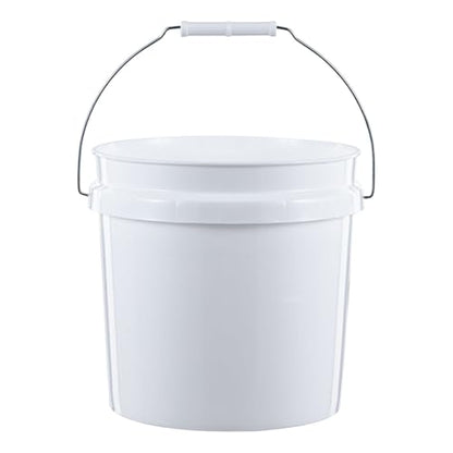 (2 Pack) 2 Gallon Round Comfort Handle Plastic Utility Bucket, White,Durable Round Cleaning and Storage Pails for Home, Garage, Garden