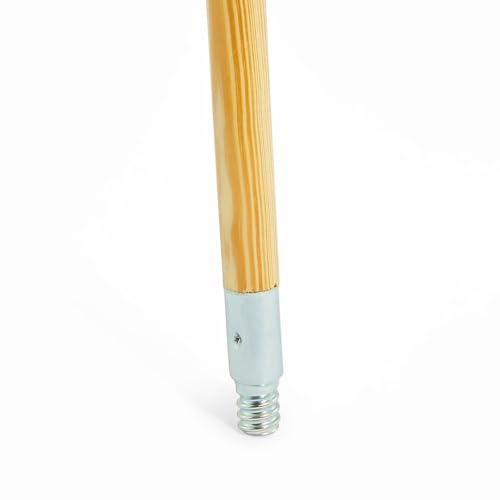 COASTWIDE Professional 60" Wood Push Broom Handle, Threaded Metal Tip - style: Metal Tip
