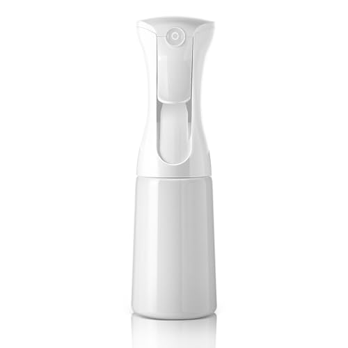 Mistifi Fine Mist Spray Bottle for Hair – Continuous Refillable Mister for Hairstyling, Barber, Salon, Beauty, Skincare, Pets –(200ml 1Pc, White bottle) - color: White bottle, style: 200ml 1Pc