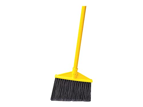 Rubbermaid Commercial 6375 10-1/2" Sweep Face, Gray Color, Polypropylene Fill Flagged-Tip Angle Broom with Vinyl Coated Metal Handle
