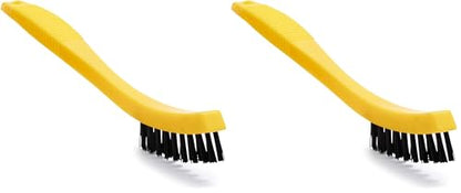 Rubbermaid Commercial Products Tile and Grout Brush, Black, Cleaning Scrubbing Brush, Multi-Surface for Grout, Bathrooms, Kitchens, Countertops, 8.5" (Pack of 2) - size: 8.5" (Pack of 2)