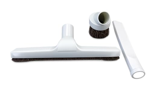 Plastic Floor Brush with Horse Hair Bristles Tool Attachment Fits 1.25 Inch Vacuum Cleaner Wands, 10 Inch Wide Cleaning Path, White. (10" Floor Tool, 3" Floor Brush, Crevice Tool) - size: 10" Floor Tool, 3" Floor Brush, Crevice Tool