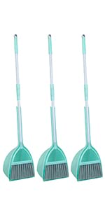 Mini Broom with Dustpan-Small Housekeeping Cleaning Sweep for Kitchen Bathroom Pet Nest Boat etc.(3Sets,Light Blue) - color: Light Blue 3 Set
