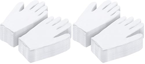 Cotton Gloves for Dry Hands, Paxcoo 20 Pairs Large White Cotton Gloves for Cosmetic Moisturizing and Inspection (Pack of 2) - size: 40 Count (Pack of 2)
