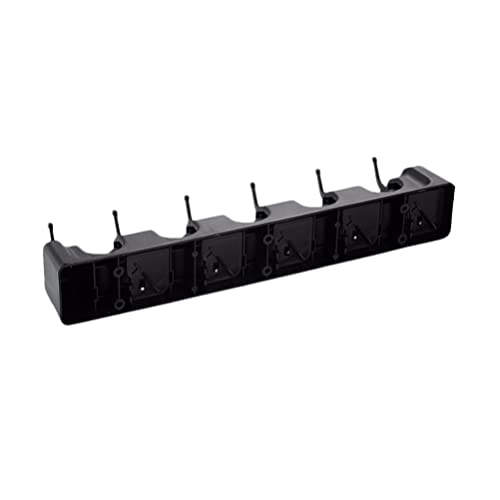 LIFKOME New Broom Holder Wall Mount Space-Saving Mop Hanger Organizer Sturdy Wall Mounted Brush Holder - color: Black