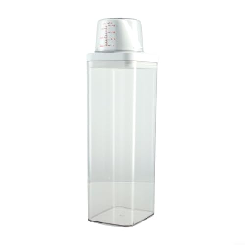 Laundry Detergent Dispenser with Airtight Lid and Measuring Cup, Transparent AS Body, Silicone Seal Moisture-Proof Storage Container for Home Organization(1900ml) - size: 1900ml