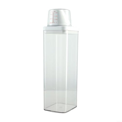 Laundry Detergent Dispenser with Airtight Lid and Measuring Cup, Transparent AS Body, Silicone Seal Moisture-Proof Storage Container for Home Organization(1900ml) - size: 1900ml