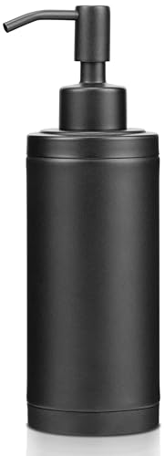 Countertop Hand Soap Dispenser, Refillable Stainless Steel Soap Pump Bottle for Bathroom & Kitchen, Free Standing - 300ml, Black - color: Black
