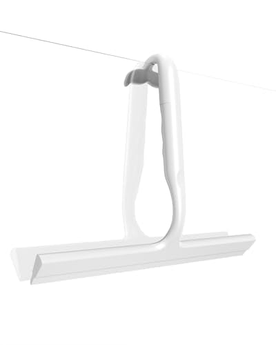 Shower Squeegee for Glass Doors with Hanging Hook, Home & Car Cleaning Tool | Multi-Purpose Silicone Blade Squeegee for Shower Glass/ Door/ Window/ Tile/ Bathroom Cleaning, No-Squeak Streak-Free, 10 IN - size: 10 Inch
