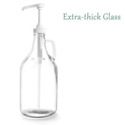 Glass Laundry Detergent Dispenser with Pump, 64OZ Liquid Laundry Soap Dispenser, Fabric Softener Dispenser Bottle for Laundry Room Organization and Storage, 2 Pack - color: 2p