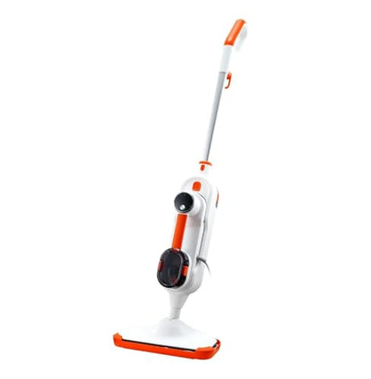Steam Mop, 8-in-1 Hard Wood Floor Cleaner with 7 Replaceable Brush Heads, for Various Hard Floors, Like Ceramic, Granite, Marble, Linoleum, Natural Floor Mop with 2 pcs Machine Washable Pads