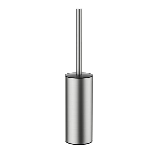 Toilet Brush and Holder Set, Toilet Bowl Brush with Heavy Duty 304 Stainless Steel Base and Extra Long Handle, Toilet Bowl Cleaners Brush for Bathroom (Stainless Steel) - color: Stainless Steel