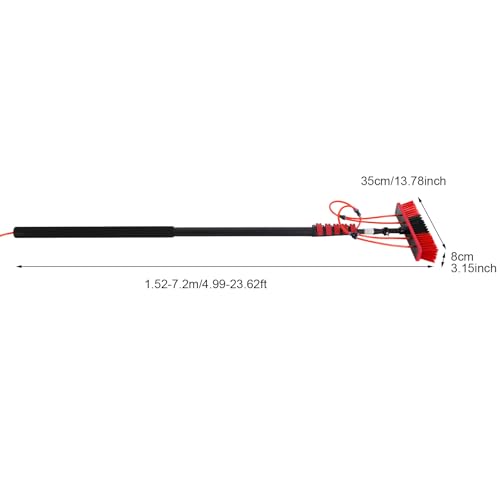 24ft Water Fed Pole Kit Solar Panel Cleaning Brush, Adjustable Window Cleaning Poles with 14in Water Fed Cleaning Brush, Solar Panel Cleaning Pole Outdoor Window Washing Equipment (24Ft, 14in Brush) - size: 24Ft, 14in Brush