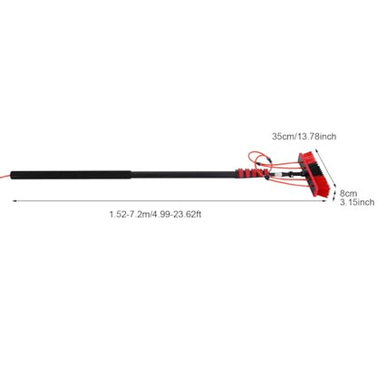 24ft Water Fed Pole Kit Solar Panel Cleaning Brush, Adjustable Window Cleaning Poles with 14in Water Fed Cleaning Brush, Solar Panel Cleaning Pole Outdoor Window Washing Equipment (24Ft, 14in Brush) - size: 24Ft, 14in Brush