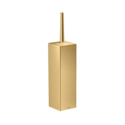 AXOR Universal Rectangular Toilet Brush Holder, Wall-Mounted in Brushed Gold Optic, 42655250 - color: Brushed Gold Optic
