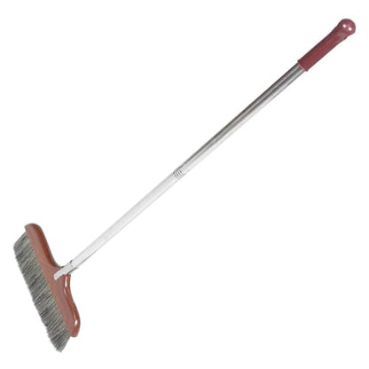 Extra Long Soft Bristle Broom - Stainless Steel Handle Floor Sweeper for Gentle Indoor Cleaning
