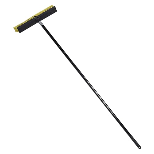 GLEAVI Heavy Duty Push Broom with Long Aluminum Handle, Outdoor Patio and Driveway Sweeper Brush for Garage and Deck Cleaning, 1pcs