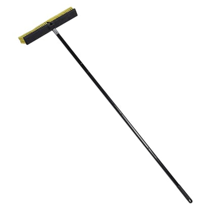 GLEAVI Heavy Duty Push Broom with Long Aluminum Handle, Outdoor Patio and Driveway Sweeper Brush for Garage and Deck Cleaning, 1pcs
