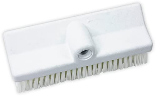 SPARTA 40423EC02 Plastic Floor Scrub Brush, Wall Brush, Equipment Brush With Nonabsorbent Bristles For Industrial Kitchens, Hospitals, Commercial Cleaning, 10 Inches, White - color: White
