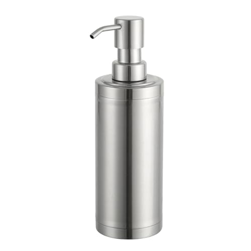 GAPPO Brushed Nickel Soap Dispenser Stainless Steel Metal Pump Hand Lotion Bottle for Bathroom, Bedroom and Kitchen(300ML/10.15Ounce)