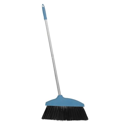 Soft Bristle Angle Broom Indoor Floor Cleaning Blue Lightweight Broom Long Handle Home Patio Kitchen Sweeping