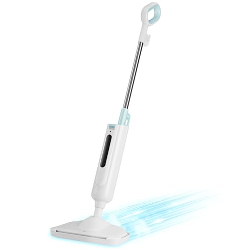 Steam Mop for Floor Cleaning, Lightweight Floor Steamer Cleaner with Fast Heat-Up, Hardwood Tile Laminate Cleaner, Carpet Glider, Washable Pads, Multi-Surface Home Cleaning Tool (Aqua Green)