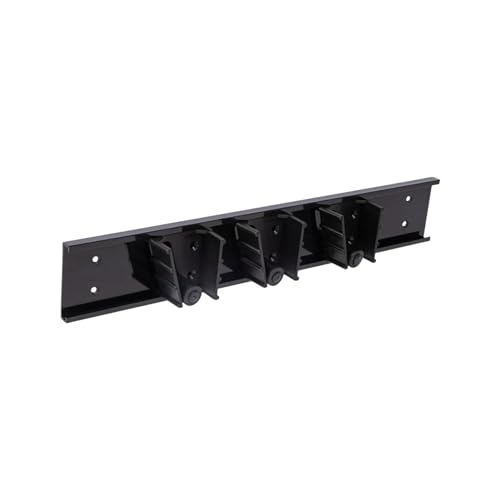 Restaurantware 17.7 Inch Snap-In Design Mop Holder, Black Plastic, 3 Customizable Slots, Screws Included
