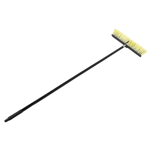 Outdoor Floor Scrub Brush with Aluminum Alloy Threaded Head, 80cm Long Handle Heavy Duty Patio and Sidewalk Broom for Concrete Driveway, Tub and Tile Cleaning in Home and Garden