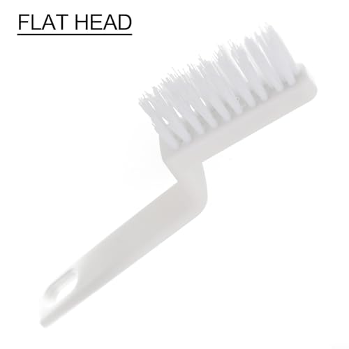 Grout Cleaner Brush with Stiff Bristles for Tile Joints and Crevices Angled Design Scrubber for Bathroom Kitchen Window Tracks Blinds Car Vents Shower Door Tracks and Other Tight Spaces(Flat head) - size: Flat head