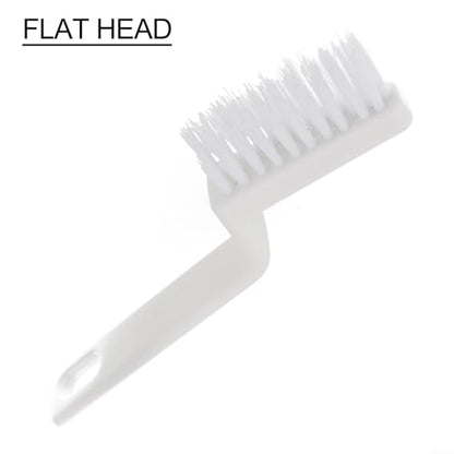 Grout Cleaner Brush with Stiff Bristles for Tile Joints and Crevices Angled Design Scrubber for Bathroom Kitchen Window Tracks Blinds Car Vents Shower Door Tracks and Other Tight Spaces(Flat head) - size: Flat head