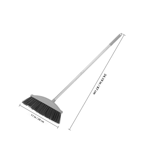 CALLARON Heavy Duty Broom with Long Handle and Stiff Bristles Nordic Gray Floor Cleaning Broom for Home Patio Garage Indoor Outdoor Use