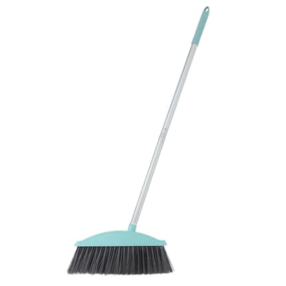 FAVOMOTO Long Handle Sweeping Broom for Floor Cleaning Nordic Blue Heavy Duty Indoor Dust Broom Kitchen and Home Cleaning Tool Suitable for Pet Hair and Daily Sweeping