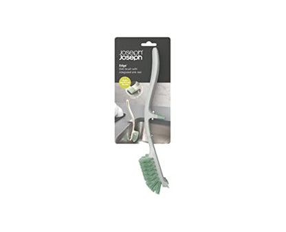 Joseph Joseph Edge Dish Brush with Integrated Sink Rest, Light Stone/Sage - color: Stone/Sage