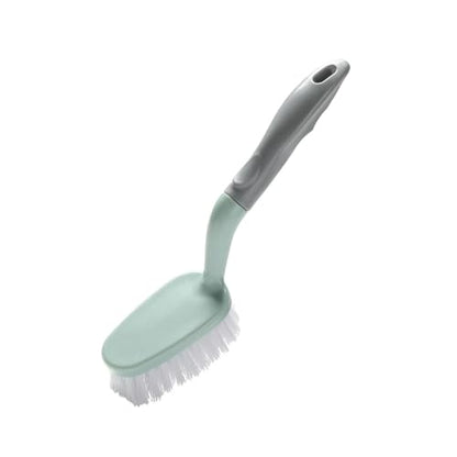 Qiilu Durable Shower Scrub Brush for Bathroom, Kitchen, and Floors - Ergonomic Handle with Heavy Duty Scrubber