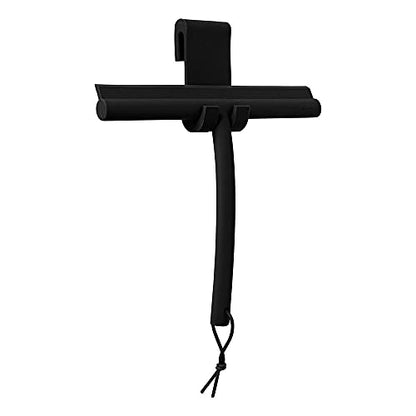 blomus VIPO Shower Squeegee with Holder, 24 cm Wide, Silicone Squeegee for Shower, Bathroom, Window Squeegee, Windscreen Squeegee, Black - color: Black
