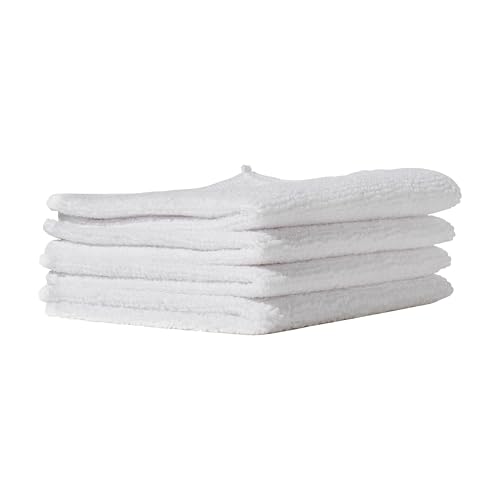 Furniture Clinic Pack of 4 Microfiber Cloths – Lint Free - White Cleaning Cloths - Reusable and Washable - color: White, size: 4 Pack (White)