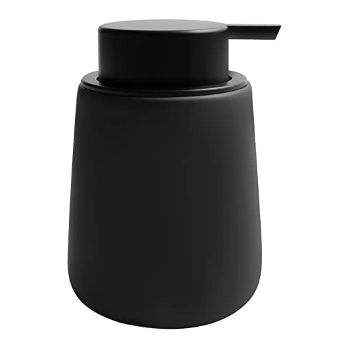 Soap Dispenser Ceramic with Easy-to-Press Pump Hand Lotion Liquid Dispenser for Shampoo Bathroom Kitchen 12 oz Black - color: Liquid-brownblack
