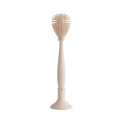 mushie Baby Bottle Brush | Soft Silicone with Suction Base (Shifting Sand) - color: Shifting Sand