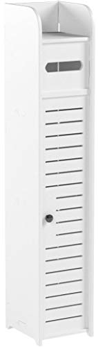 AOJEZOR Toilet Paper Holder Stand: Small Bathroom Storage Cabinet for Small Spaces,White - color: White