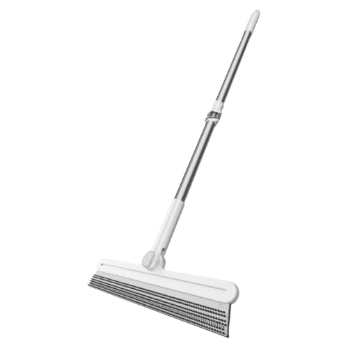 Carpet Rake for Pet Hair Removal | 2026 Model 2-in-1 Silicone Double-Sided Pole Extendable Pet Hair Remover, Floor Squeegee Broom for Marble Tiles Cement Glass Window Bathroom Decks Home