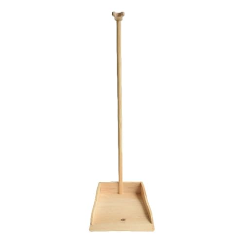 Chinese Style Dust Pan and Broom Set with Long Handled for Home, Palm Fiber Brooms and Solid Wood Dustpan Combo Set, Upright Stand Up Sweep Tool for Lobby Floor Yard Home Kitchen Office Use,A - color: A