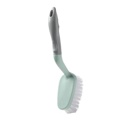 Qiilu Durable Shower Scrub Brush for Bathroom, Kitchen, and Floors - Ergonomic Handle with Heavy Duty Scrubber