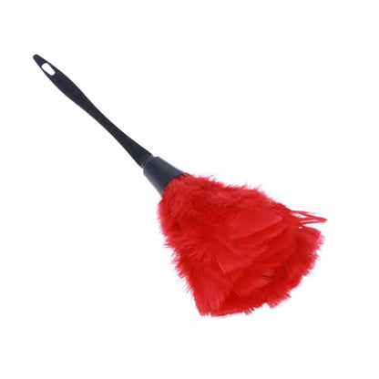 Turkey Plumage Duster with Non-Slip Handle Large Microfiber Head for Dusting Ceiling Fans Blinds Furniture and Corners Reusable Cleaning Tool 13.77In