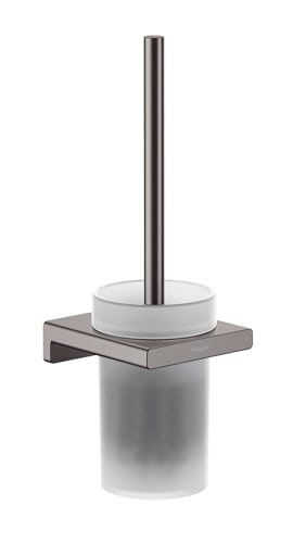 hansgrohe AddStoris Toilet Brush Holder Wall-Mounted, Brushed Black Chrome, 41752340 - color: Brushed Black Chrome