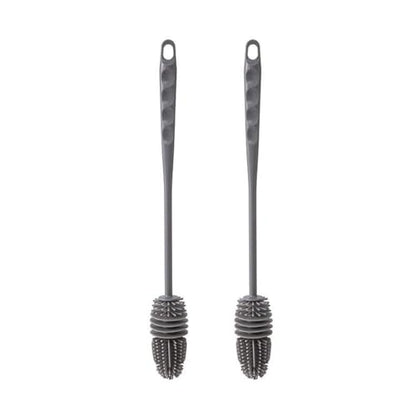2 Pack Long-Handled Silicone Cleaning Brush - Versatile Cup & Bottle Cleaner, Reusable Scrubber for Kitchen, Bathroom & Car, Long Handle for Easy Reach
