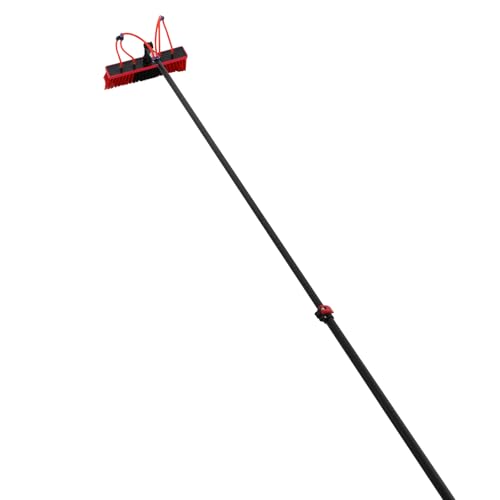 Window Cleaning Pole Kit, Solar Panel Water Fed Brush, 5.28-29.53ft Telescoping Pole, Washing Equipment Window Cleaner Tool for Window, Roof and Outdoor Cleaning - size: 29.53FT